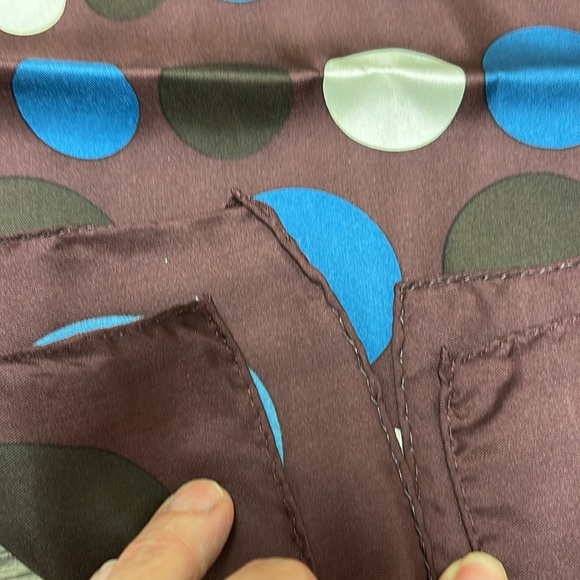 Breast Cancer Awareness Scarf Maroon Leonello Borghi Polka Dots by Ford 55x10.5” - Picture 13 of 16